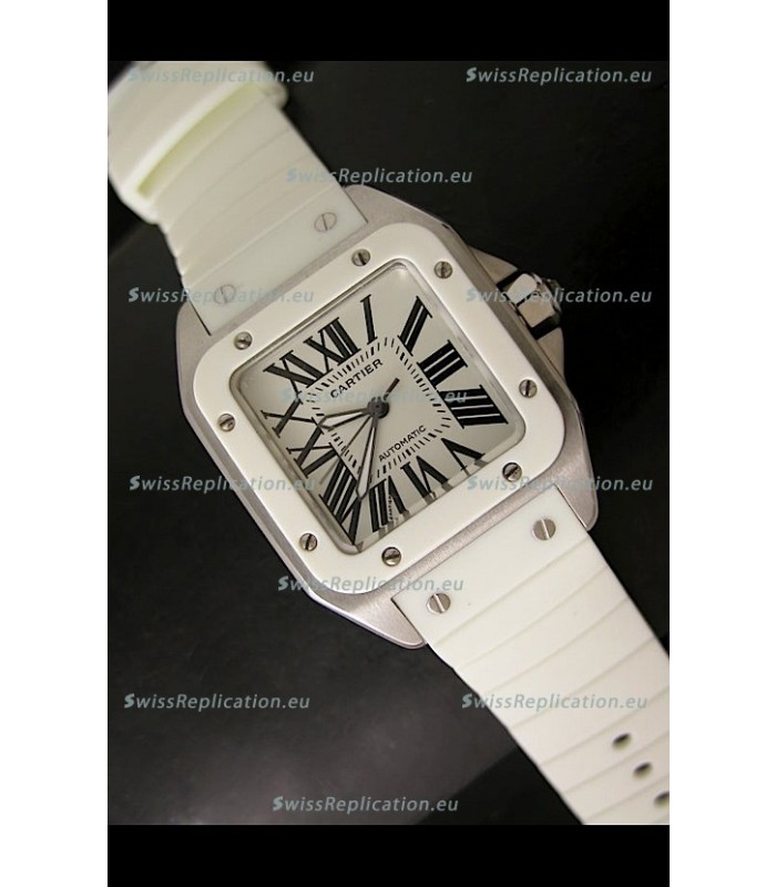 Cartier Santos Swiss Replica Watch in White Dial