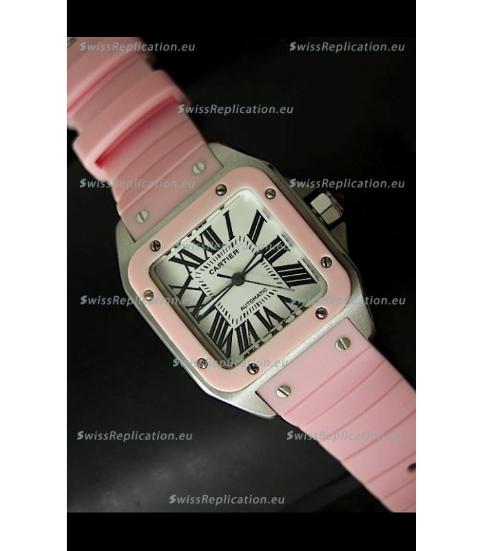 Cartier Santos Swiss Replica Watch in White Dial