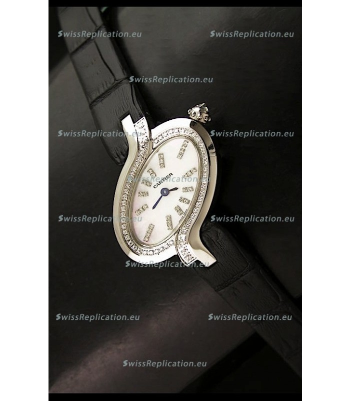 Delices De Cartier Ladies Replica Japanese Watch in White Pearl Dial