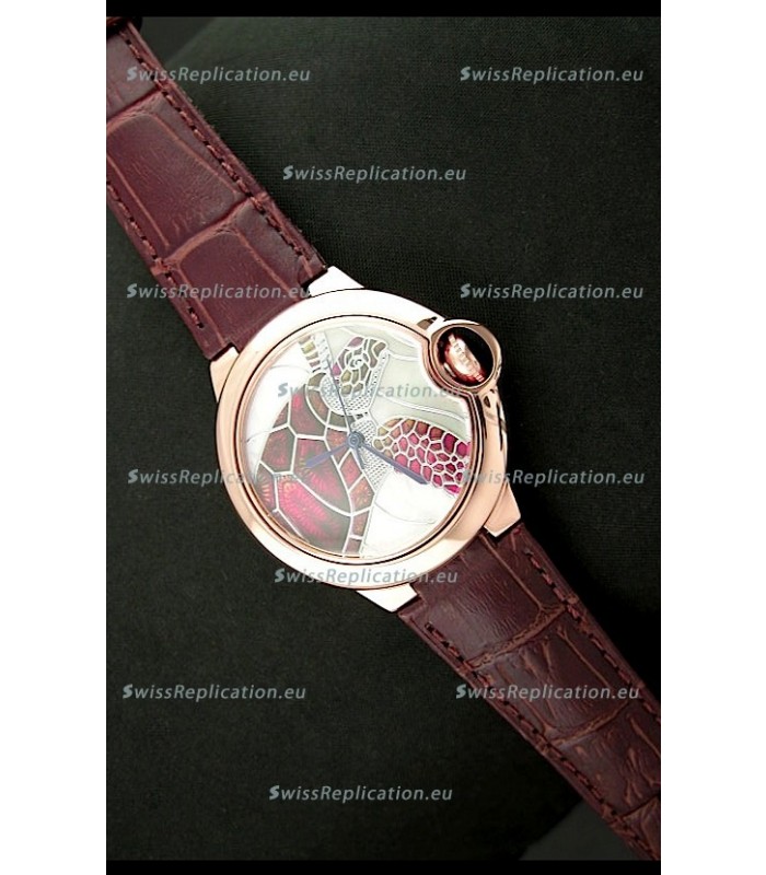Ballon De Cartier Watch in Turtle Lacquered Dial