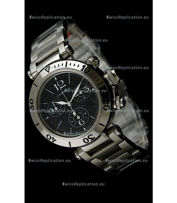 Cartier Pasha De Seatimer Japanese Quartz Watch in Black Dial