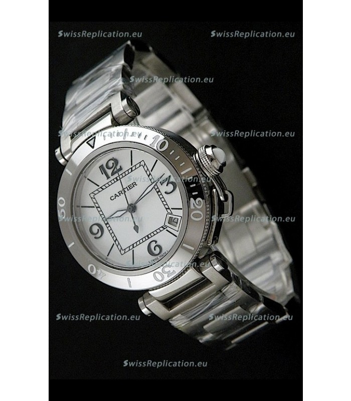 Cartier Pasha De Seatimer Japanese Quartz Watch in White Dial
