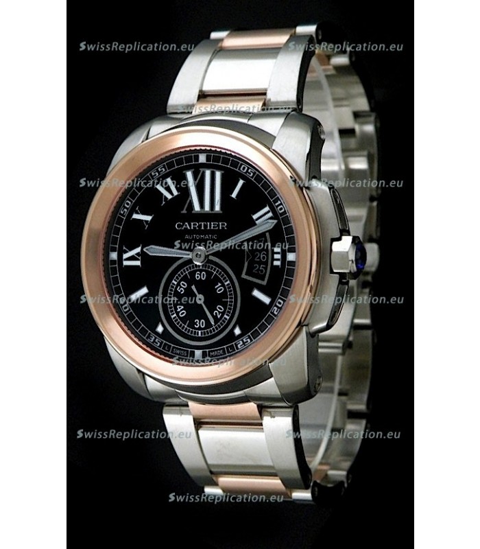 Cartier Calibre de Japanese Replica Rose Gold Watch