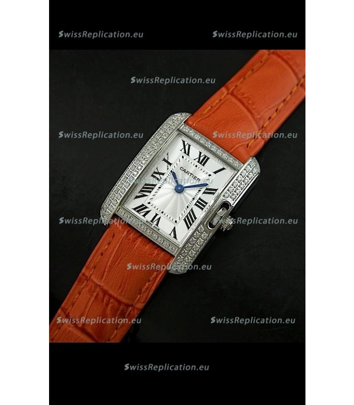 Cartier Louis Japanese Replica Ladies Diamond Watch