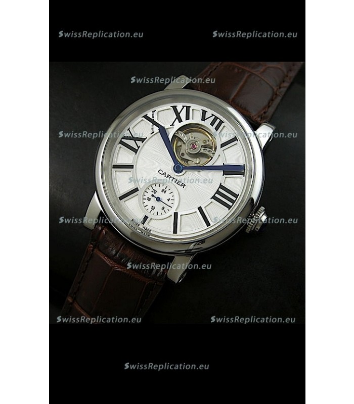 Ballon De Cartier Flying Tourbillon Japanese Replica Watch - Brown Strap