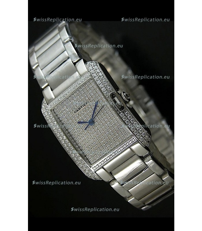 Cartier Tank Anglaise Ladies Replica Watch in Steel Case/Strap
