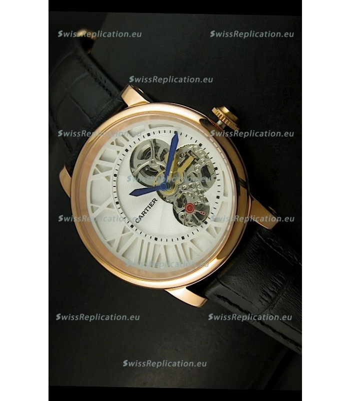 Rotonde De Cartier Cadran Love Japanese Replica Watch - Yellow Gold Case