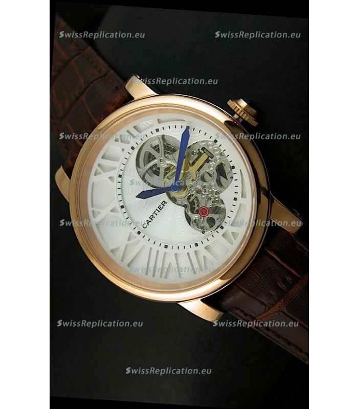 Rotonde De Cartier Cadran Love Japanese Replica Watch - Yellow Gold Case