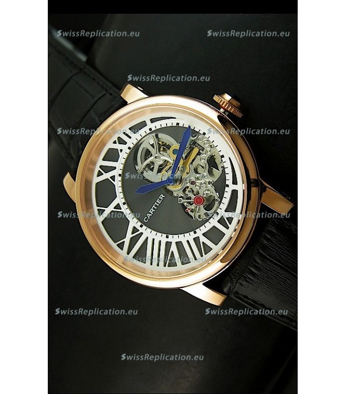 Rotonde De Cartier Cadran Love Japanese Replica Watch - Yellow Gold Case