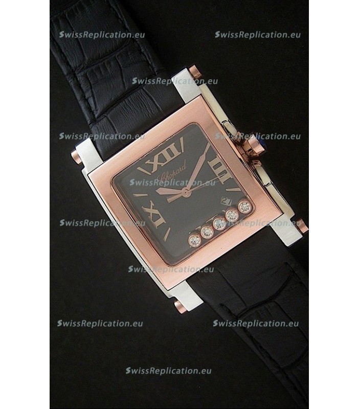 Chopard Happy Sport Swiss Replica Watch in Rose Gold Case