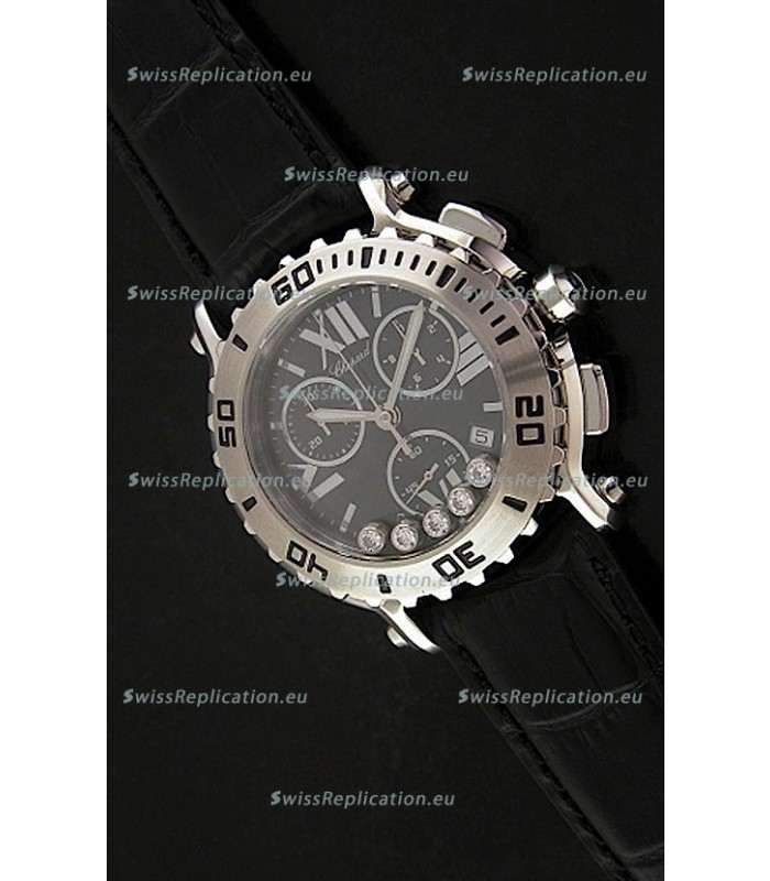 Chopard Happy Sport Swiss Replica Watch in Black Strap