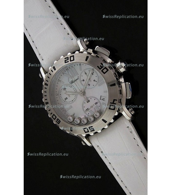 Chopard Happy Sport Swiss Replica Watch in White Strap