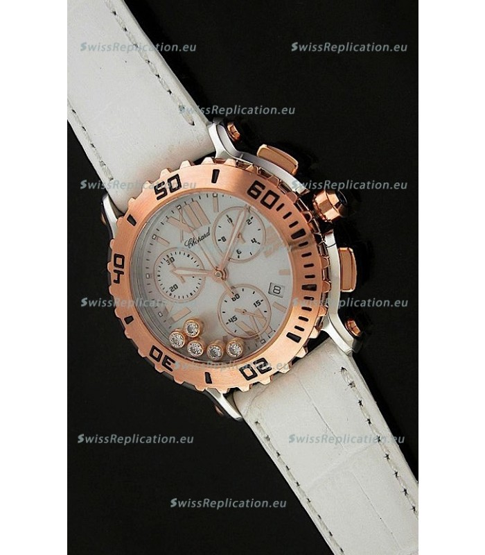 Chopard Happy Sport Swiss Replica Watch in White Strap