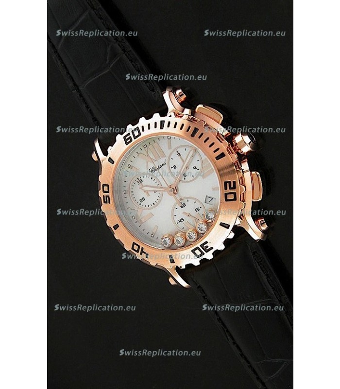 Chopard Happy Sport Swiss Replica Watch in Black Strap