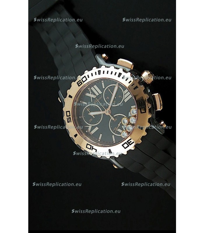 ChopardHappy Sport Swiss Replica Watch in Black Strap