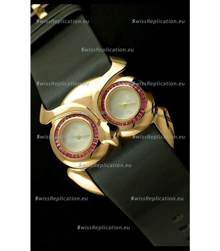 Chopard Animal World Ladies Owl Watch in Black Strap