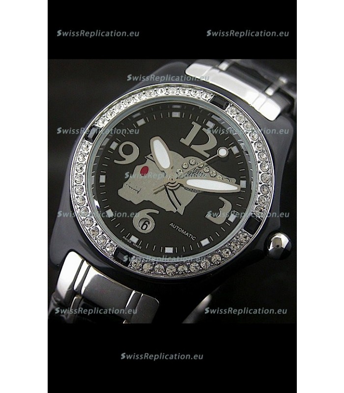 Corum Imitation Ceramics Japanese Replica Watch in Black Dial