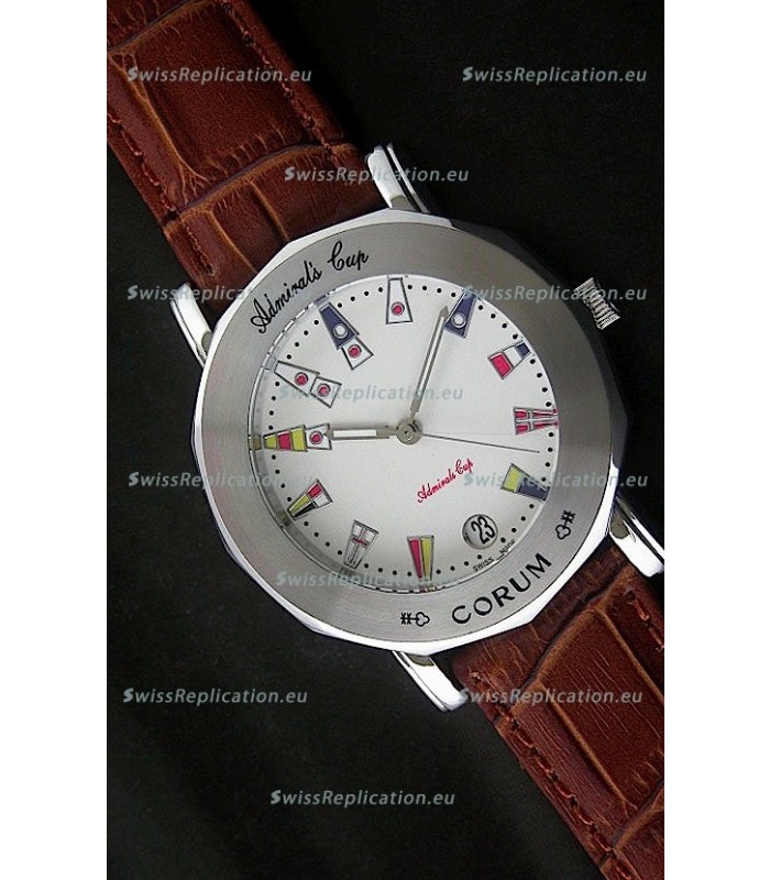 Corum Admiral's Cup Japanese Replica Watch in White Dial