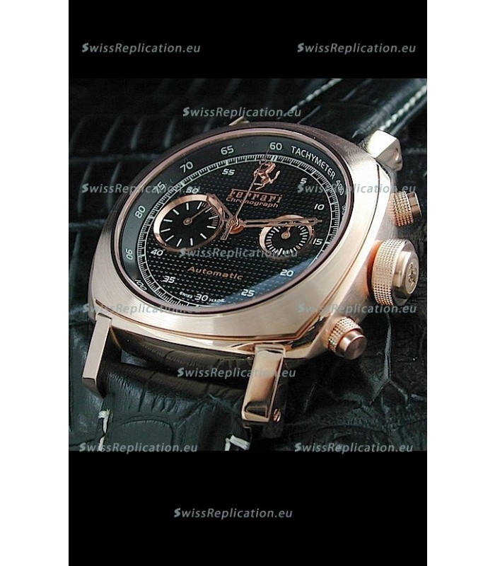 Ferrari Granturismo Swiss Replica Watch in Pink Gold Case