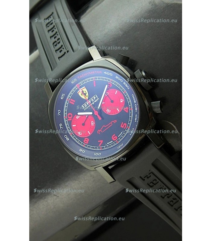 Ferrari Chronograph Swiss Replica Watch in Black Dial