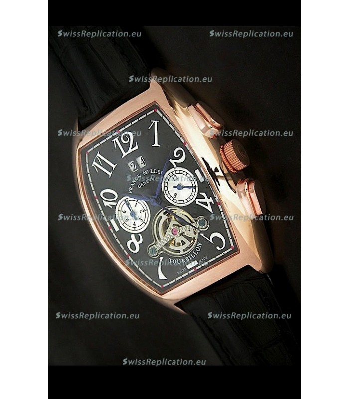 Franck Muller Tourbillon Japanese Replica Watch in Black Dial