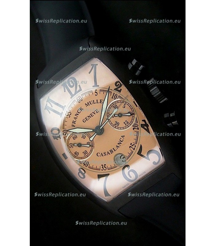 Franck Muller Casa Blanca Japanese Replica Watch in Orange Dial