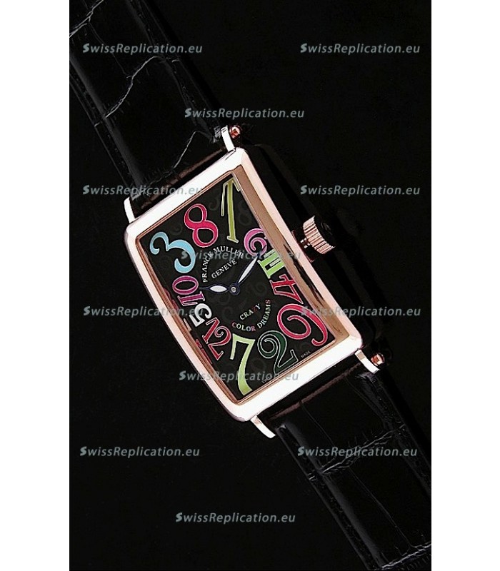 Franck Muller Long Island Japanese Replica Watch in Black Dial