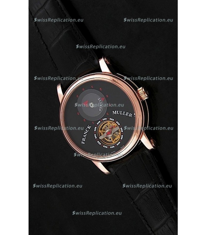 Franck Muller Classic Tourbillon Japanese Replica Watch in Black Dial
