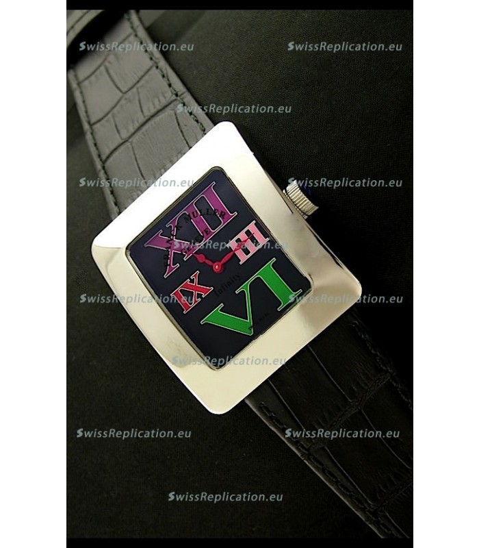 Franck Muller Geneve Infinity Japanese Steel Watch in Black Dial