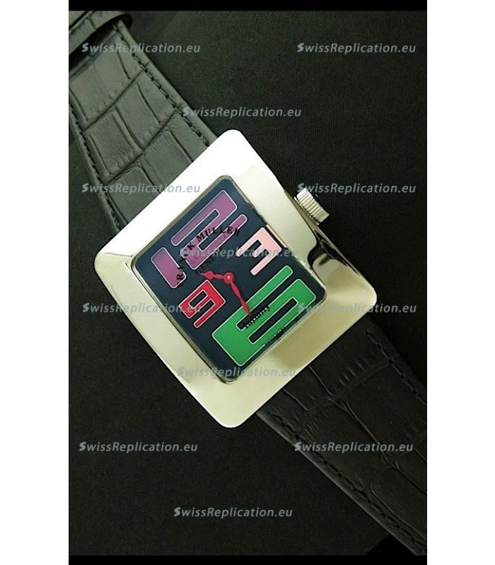 Franck Muller Geneve Infinity Japanese Steel Watch in Multi Color Numeral Markers