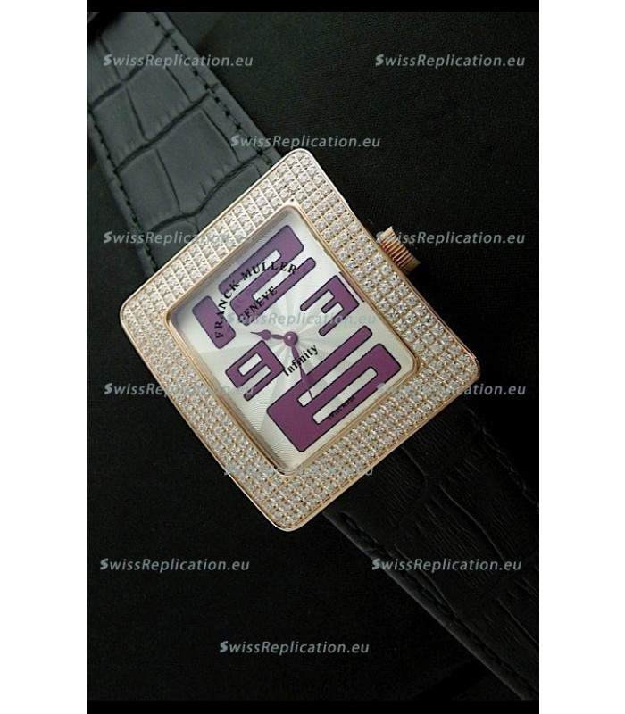 Franck Muller Geneve Infinity Japanese Gold Watch in Purple Numeral Markers