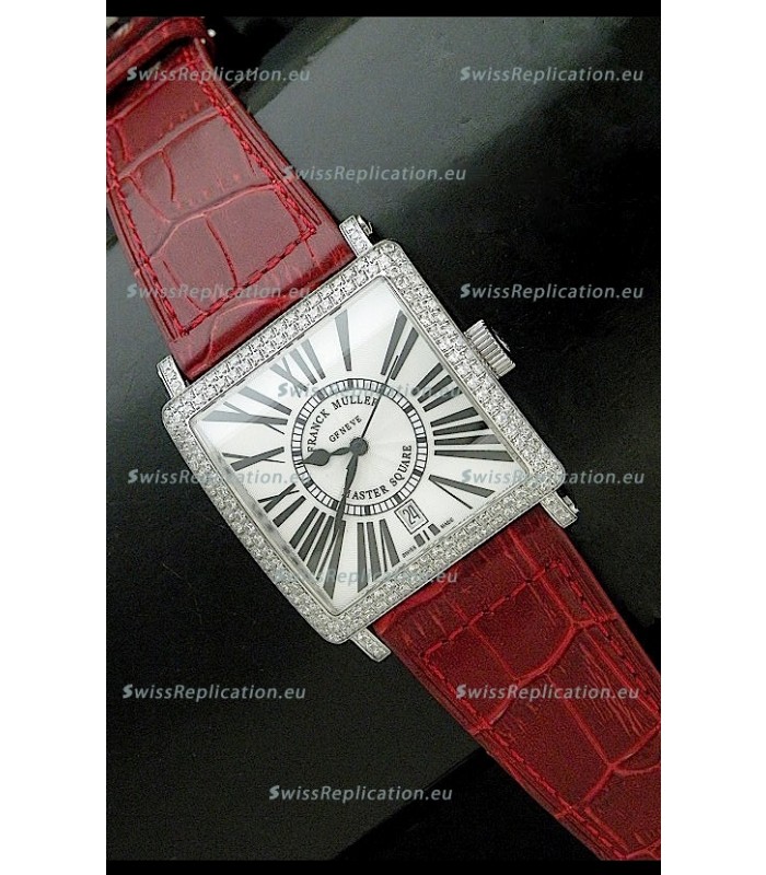Franck muller Master Square Japanese Replica Watch in Red Strap