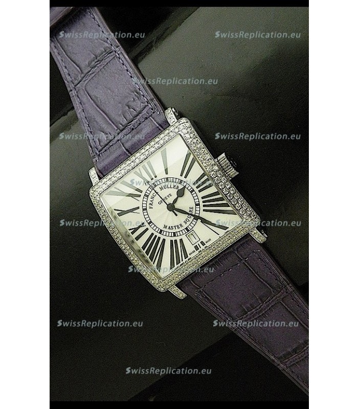 Franck muller Master Square Japanese Replica Watch in Violet Strap