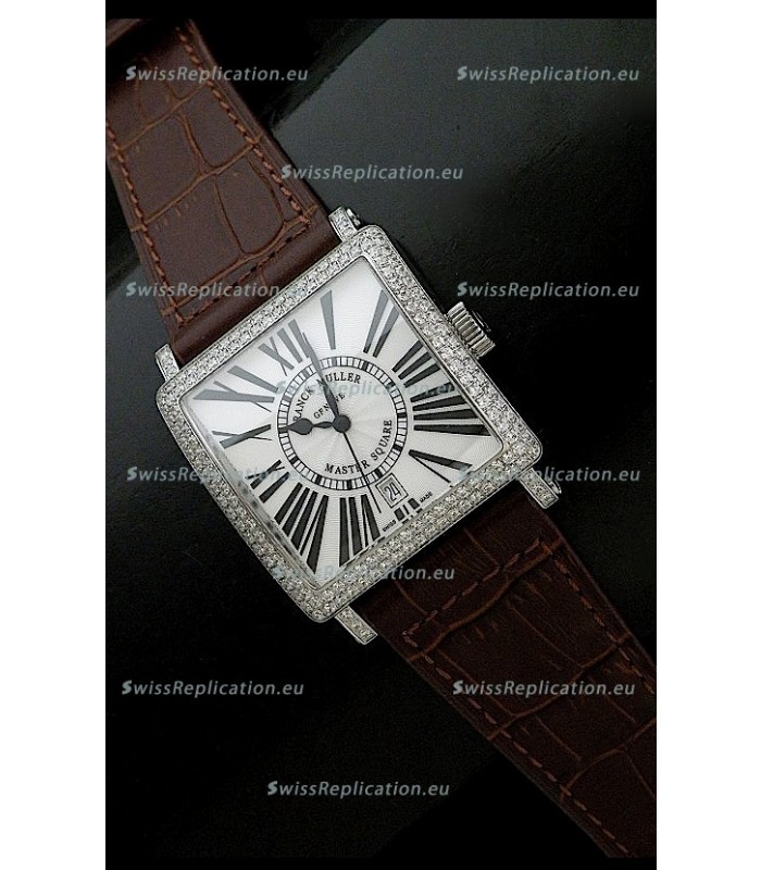 Franck muller Master Square Japanese Replica Watch in Brown Strap