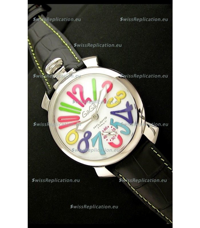 Gaga Milano Italy Japanese Replica Watch in Black Strap
