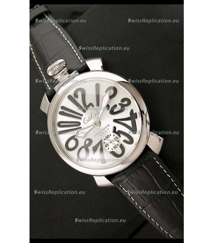 Gaga Milano Italy Japanese Replica Watch in Black Arabic Markers