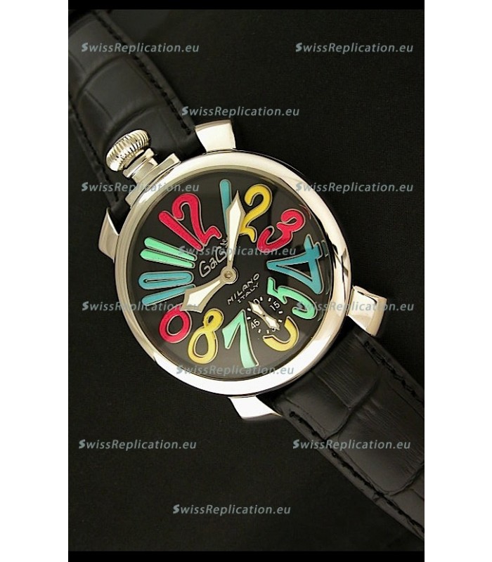 Gaga Milano Italy Japanese Replica Watch in Full Black