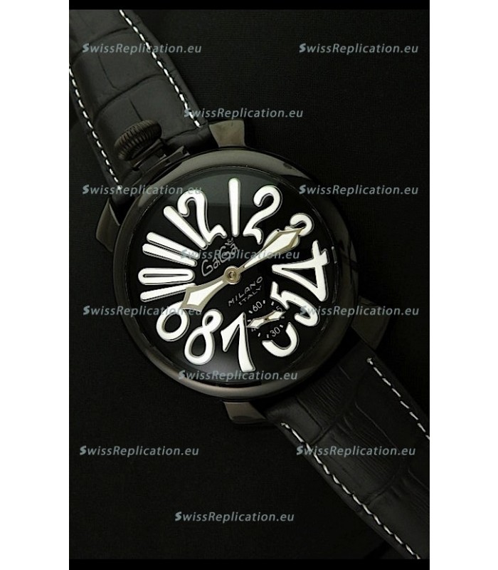 Gaga Milano Italy Japanese Replica PVD Watch in White Markers
