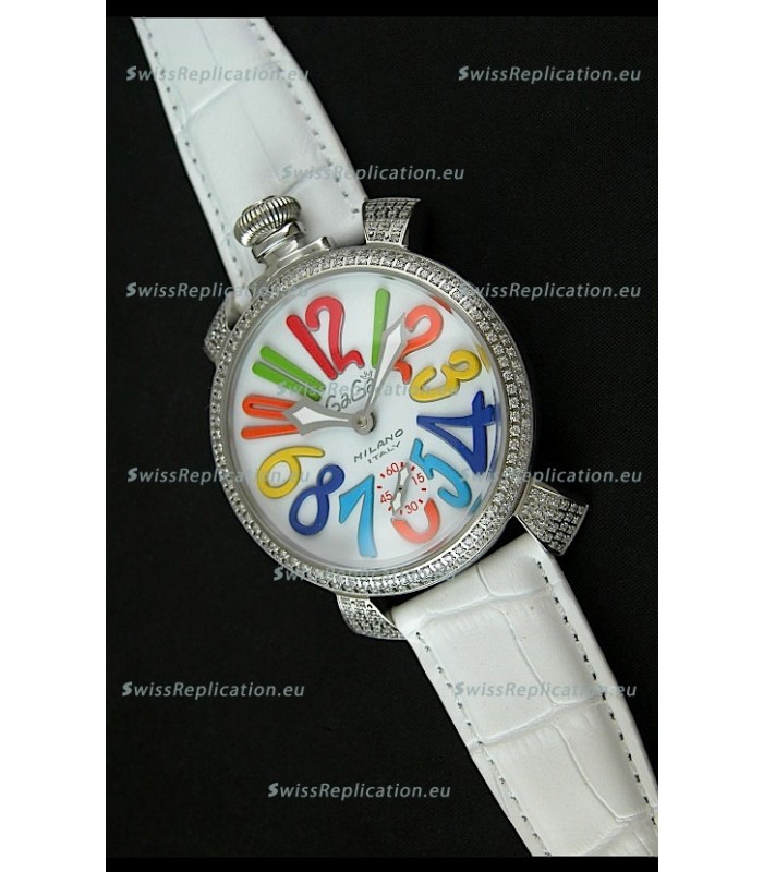 Gaga Milano Italy Manuale Replica Japanese Watch in White Strap