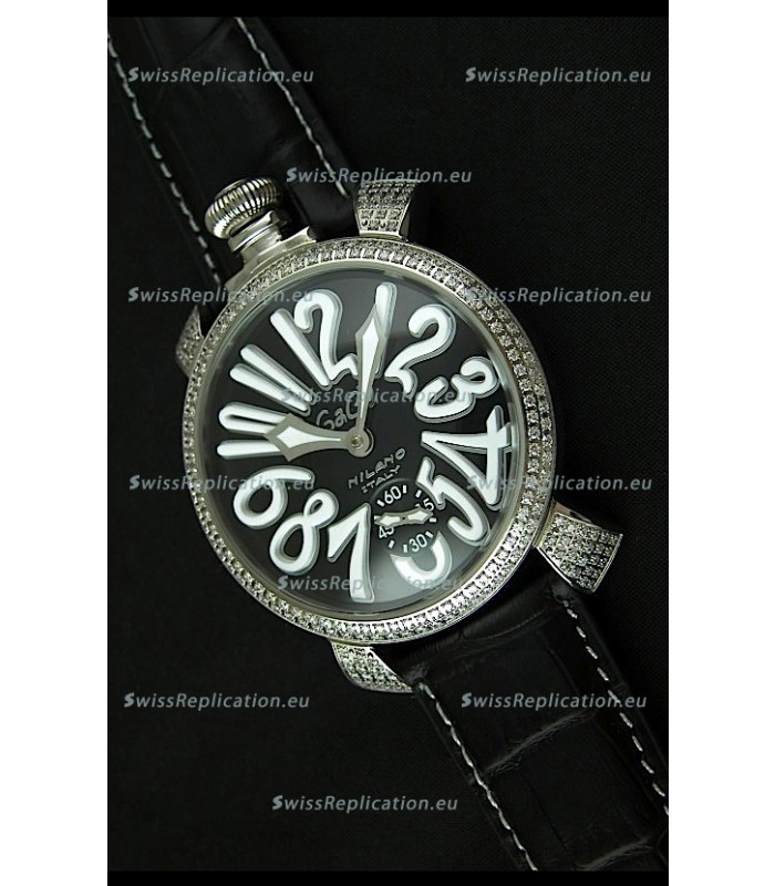 Gaga Milano Italy Manuale Replica Japanese Watch in White Markers