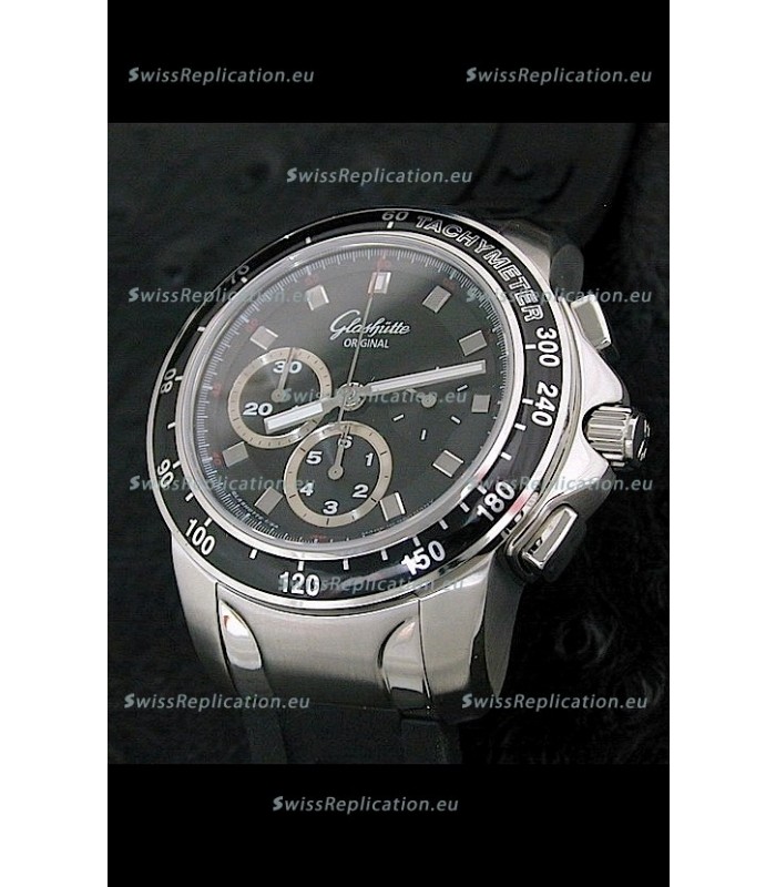 Glashuette Sport Evolution Swiss Chrono Watch in Black Dial