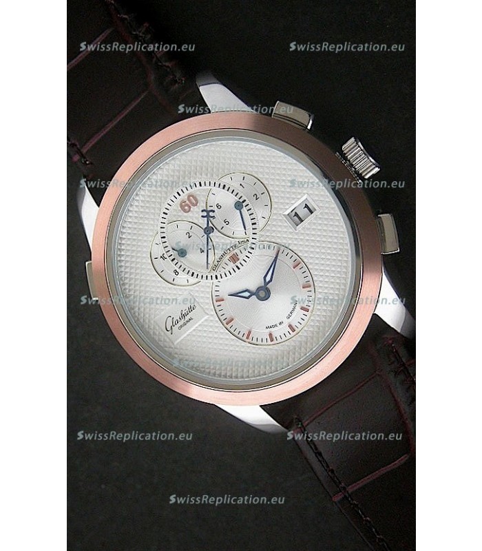 Glashuette ST. Steel Japanese Replica Watch in White Dial