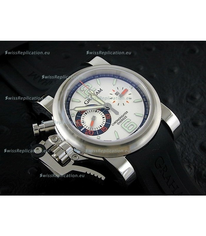 Graham Chronofighter Oversize Swiss Replica Watch in Silver Dial