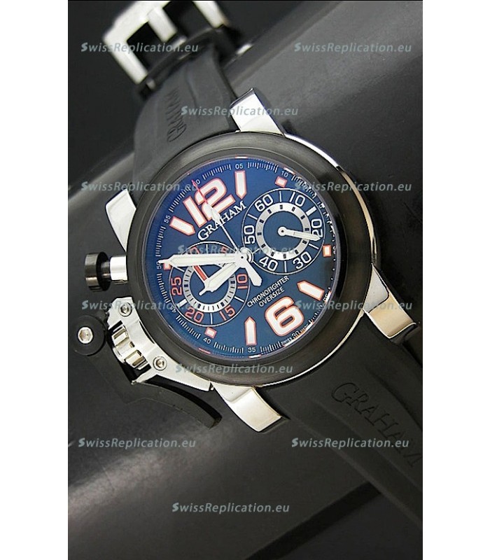 Graham Chronofighter Swiss Replica Watch in Blue Dial