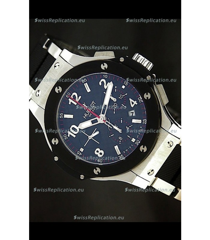 Hublot Big Bang Steel/Rubber Strap in Black Dial Ceramic Bezel