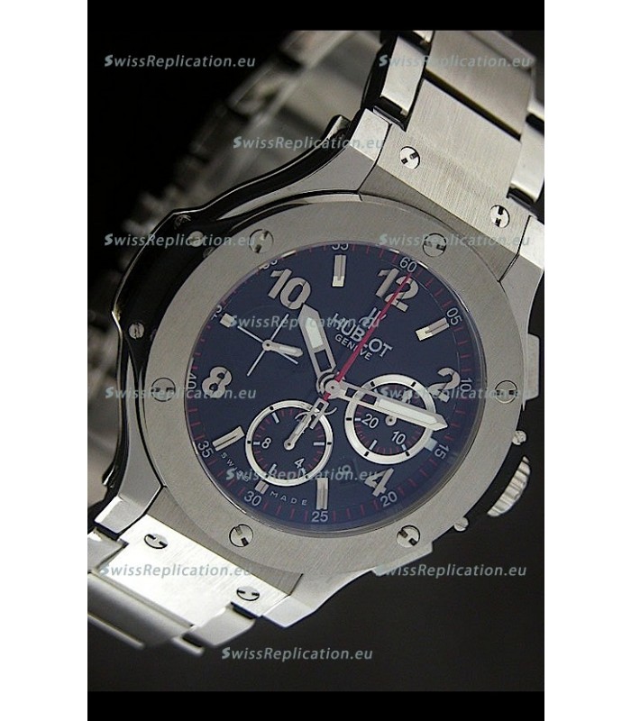 Hublot Big Bang Steel Strap in Black Dial with Steel Bezel