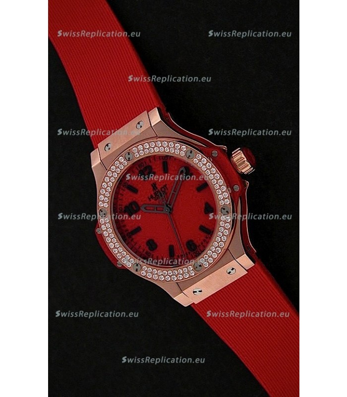 Hublot Big Bang King Swiss Quartz Watch in Diamond Plated