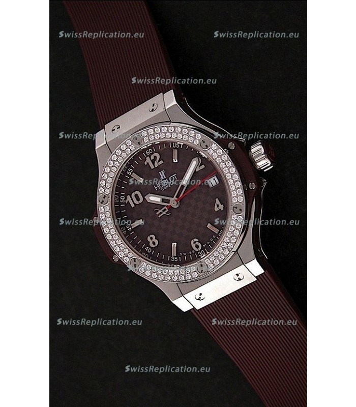 Hublot Big Bang King Swiss Quartz Watch in Checkered Brown Dial