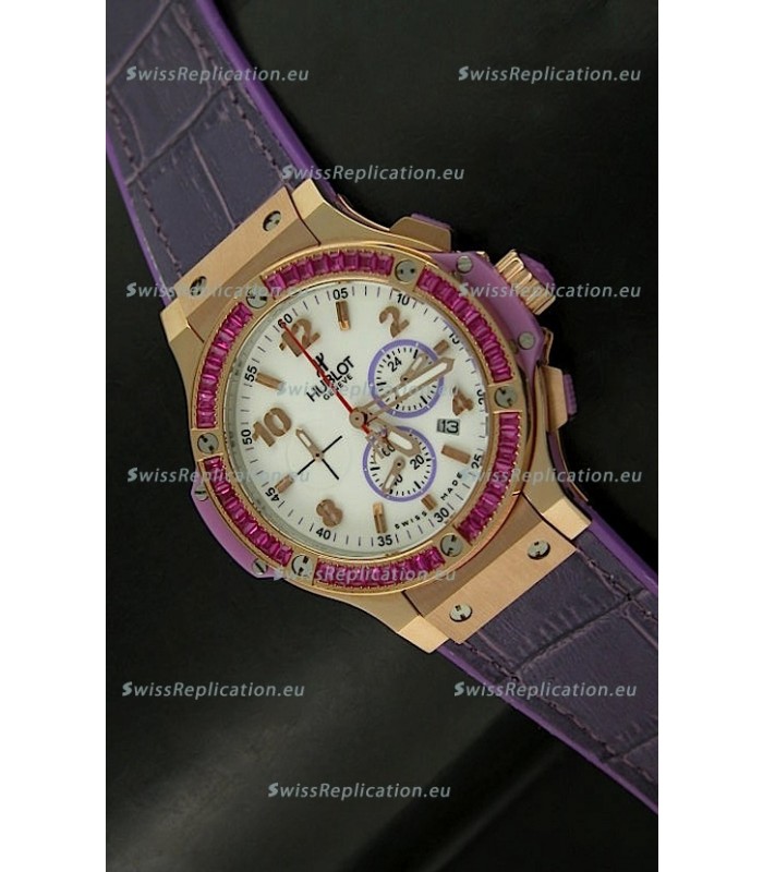 Hublot Big Bang All Black Edition Japanese Quartz Watch in Pink Gold