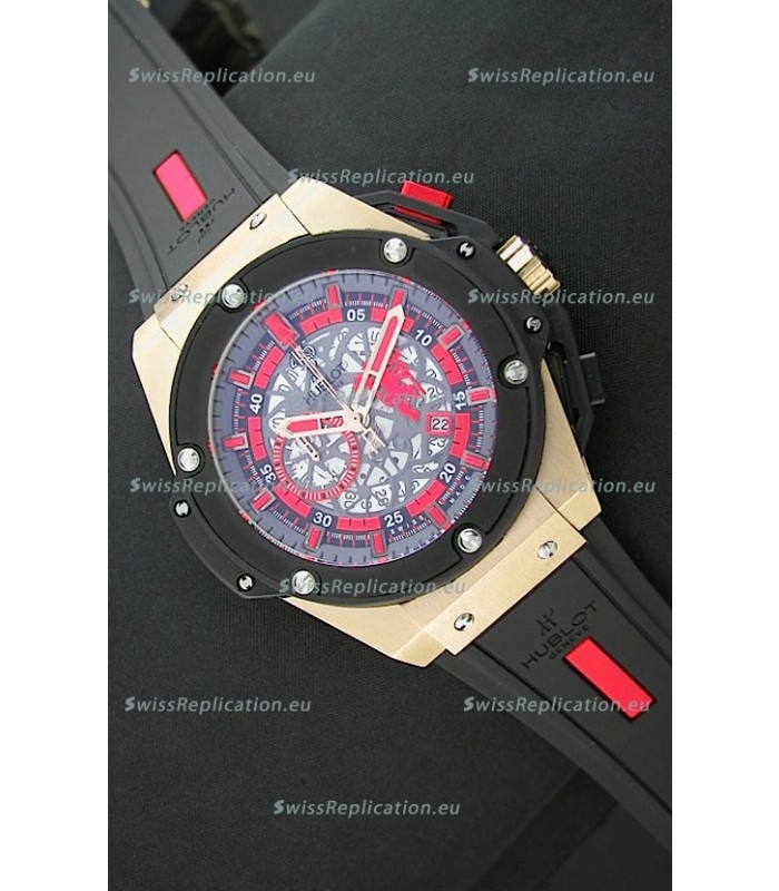 Hublot Big Bang King Power Manchester United Japanese Replica Rose Gold Watch